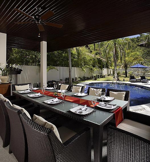 covered sala dining area villa maria nai harn phuket holiday rental