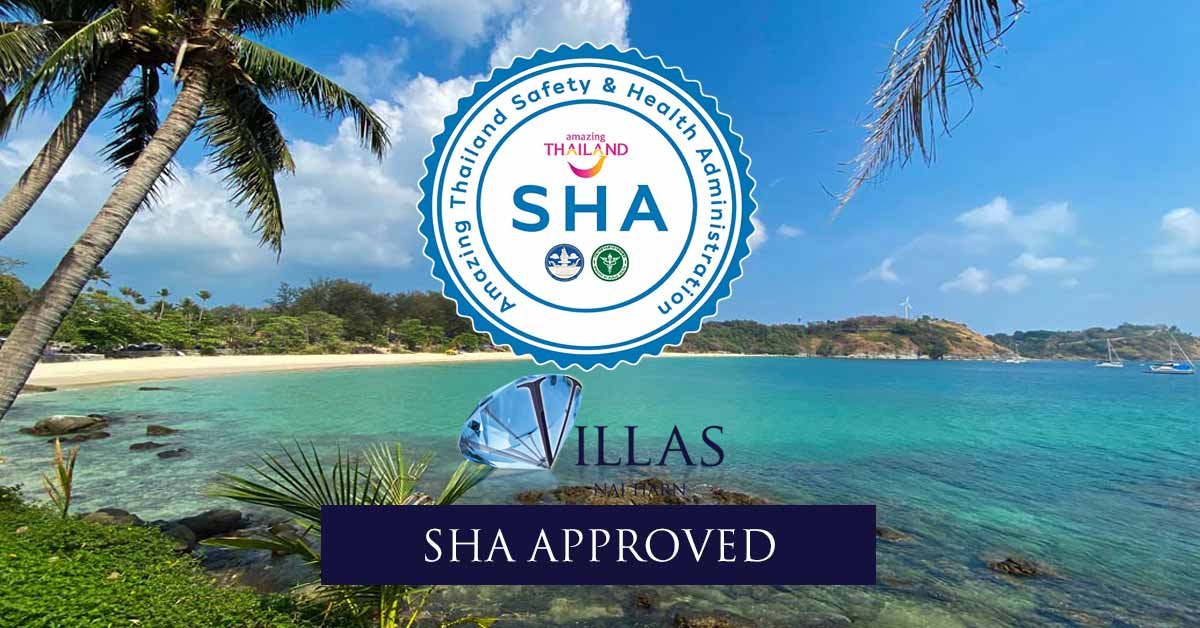 the villas nai harn, phuket, thailand has been awarded the SHA Plus+ certificate as being covid safe and approved for holiday travel accommodation	